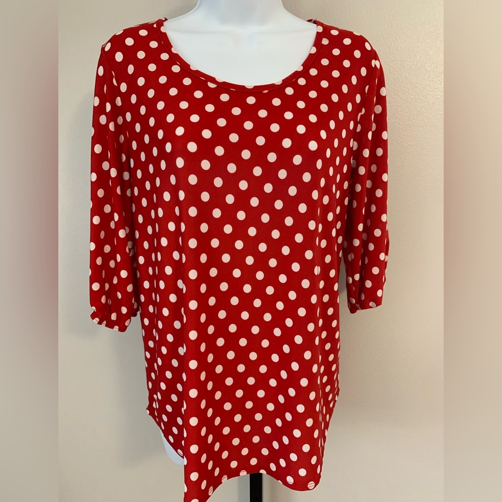Star Vixen Red and White Polka Dot Top